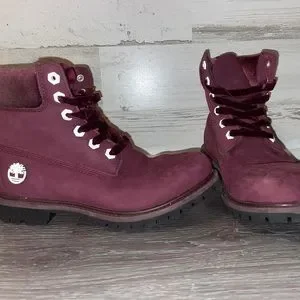 Timberland | Shoes | Maroon Timberland Boots Barely Worn  display picture 3